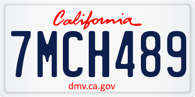 CA license plate 7MCH489