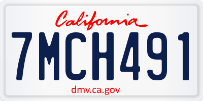 CA license plate 7MCH491