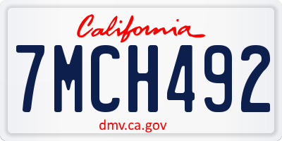 CA license plate 7MCH492