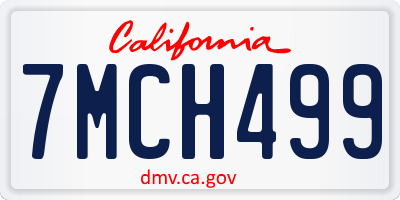 CA license plate 7MCH499
