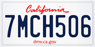 CA license plate 7MCH506