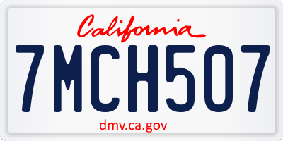 CA license plate 7MCH507