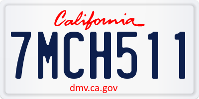 CA license plate 7MCH511