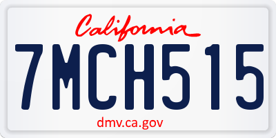CA license plate 7MCH515