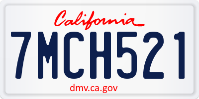 CA license plate 7MCH521