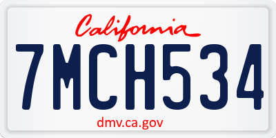CA license plate 7MCH534