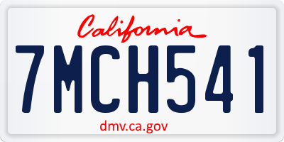 CA license plate 7MCH541