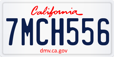 CA license plate 7MCH556