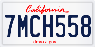 CA license plate 7MCH558