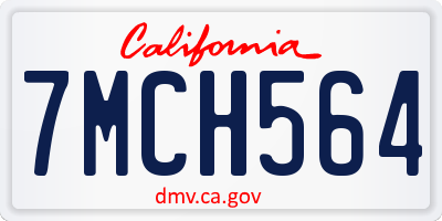 CA license plate 7MCH564