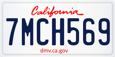 CA license plate 7MCH569