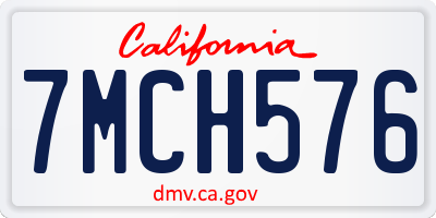 CA license plate 7MCH576