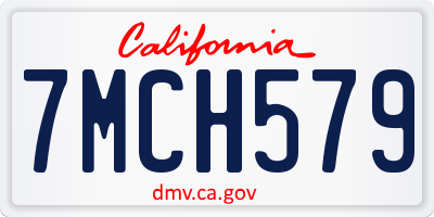 CA license plate 7MCH579