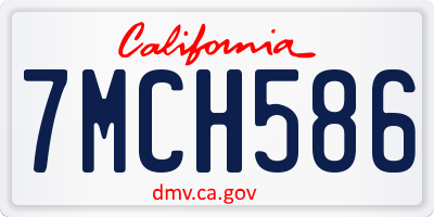 CA license plate 7MCH586