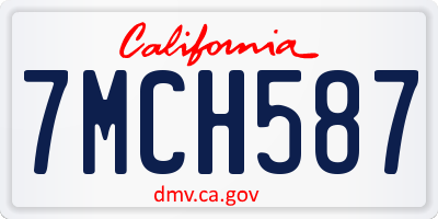 CA license plate 7MCH587