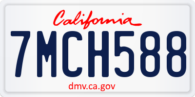 CA license plate 7MCH588