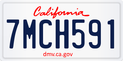 CA license plate 7MCH591