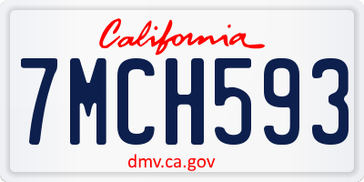 CA license plate 7MCH593
