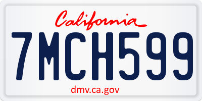 CA license plate 7MCH599