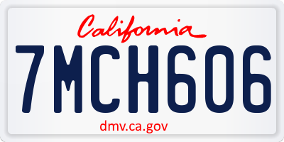 CA license plate 7MCH606