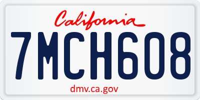 CA license plate 7MCH608