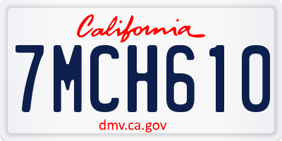 CA license plate 7MCH610