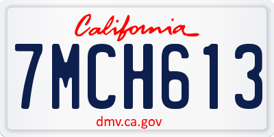 CA license plate 7MCH613