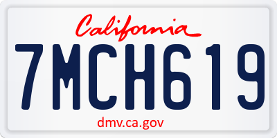 CA license plate 7MCH619