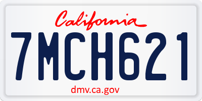 CA license plate 7MCH621