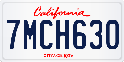CA license plate 7MCH630