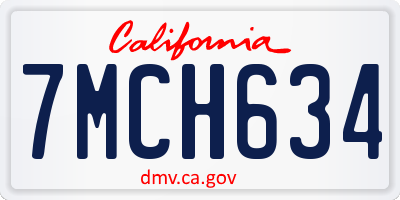 CA license plate 7MCH634