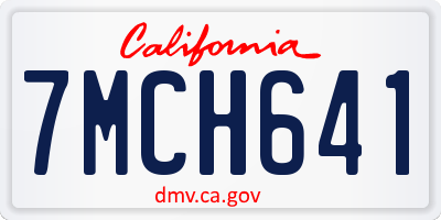 CA license plate 7MCH641