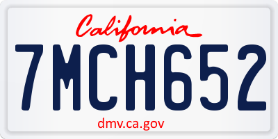 CA license plate 7MCH652