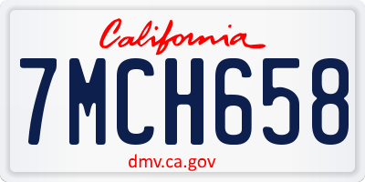 CA license plate 7MCH658