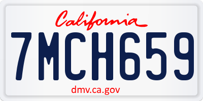 CA license plate 7MCH659