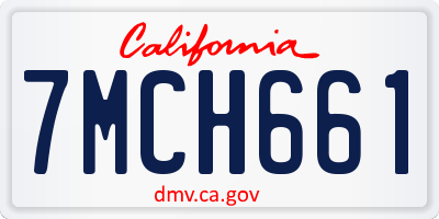 CA license plate 7MCH661