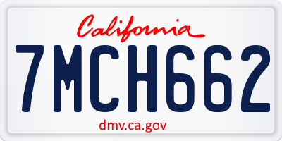 CA license plate 7MCH662