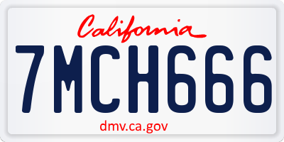 CA license plate 7MCH666