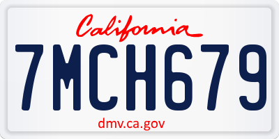 CA license plate 7MCH679