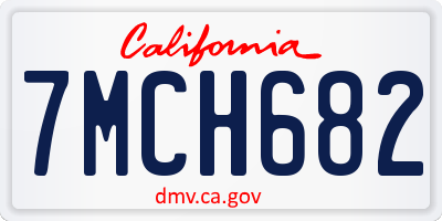 CA license plate 7MCH682
