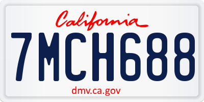 CA license plate 7MCH688