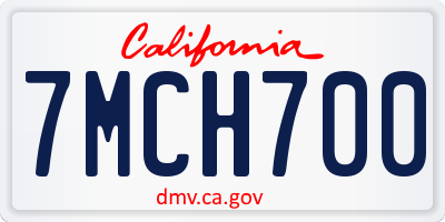 CA license plate 7MCH700
