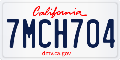CA license plate 7MCH704