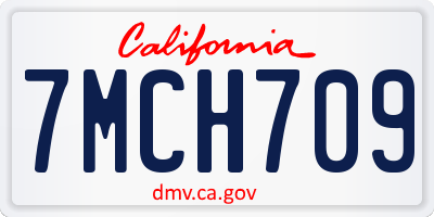 CA license plate 7MCH709