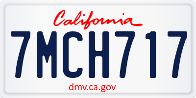 CA license plate 7MCH717