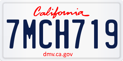 CA license plate 7MCH719