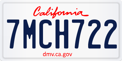 CA license plate 7MCH722