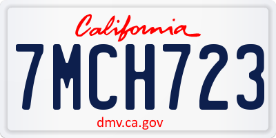 CA license plate 7MCH723