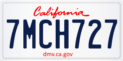 CA license plate 7MCH727