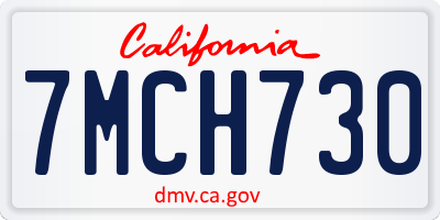 CA license plate 7MCH730
